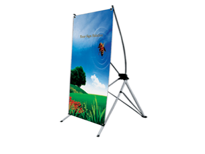 X-Banner Display Stand with carrying case and high-quality print